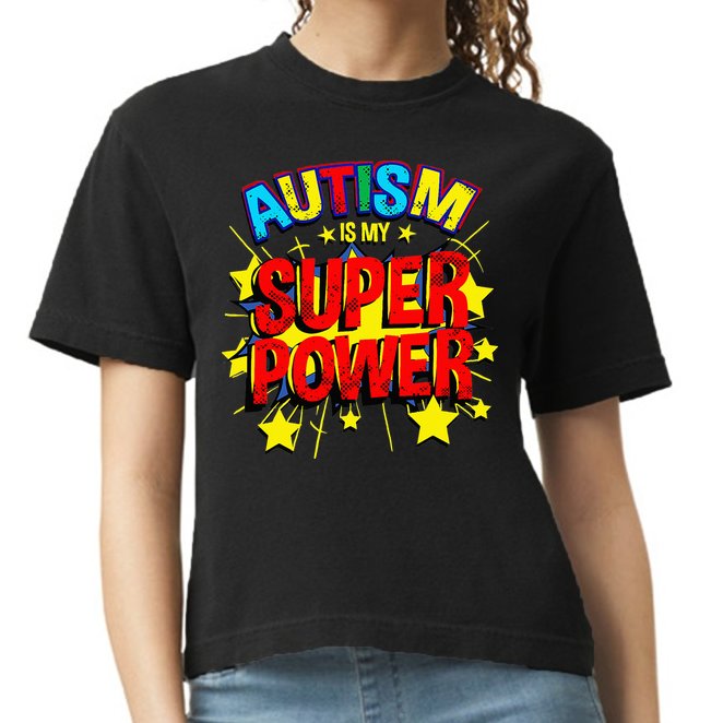 Autism Is My Superpower Autism Awareness Comfort Colors Boxy T-Shirt