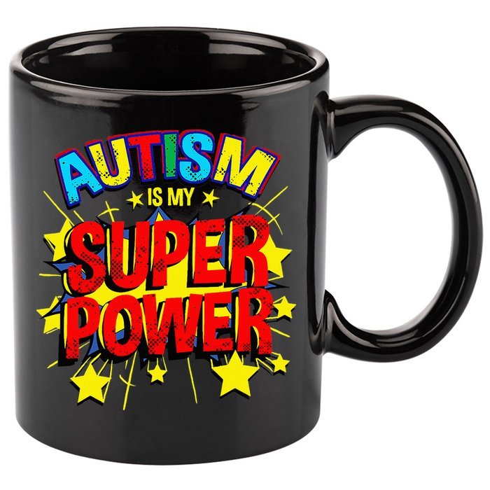 Autism Is My Superpower Autism Awareness 11oz C Handle Ceramic Mug
