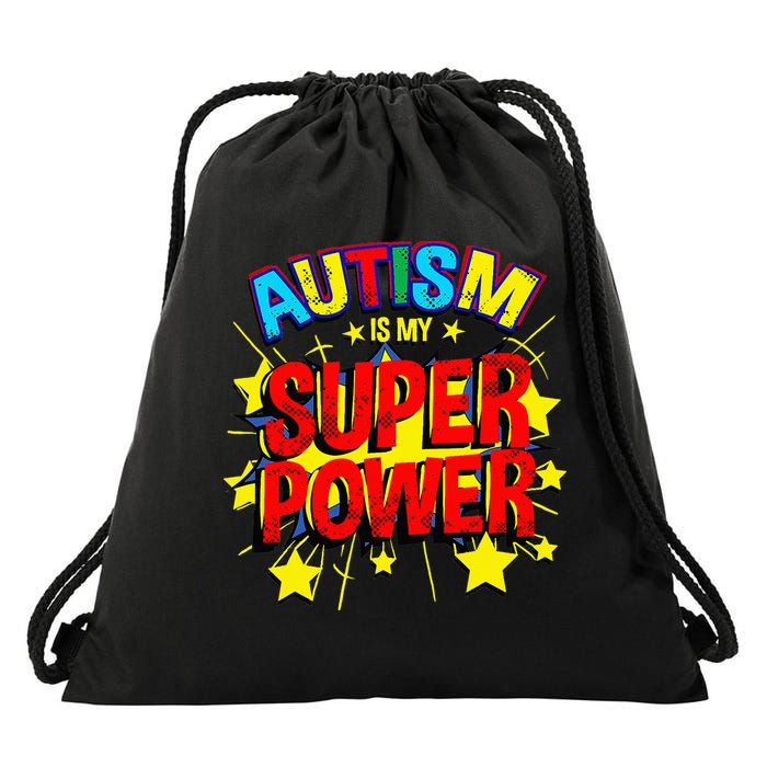 Autism Is My Superpower Autism Awareness Drawstring Bag