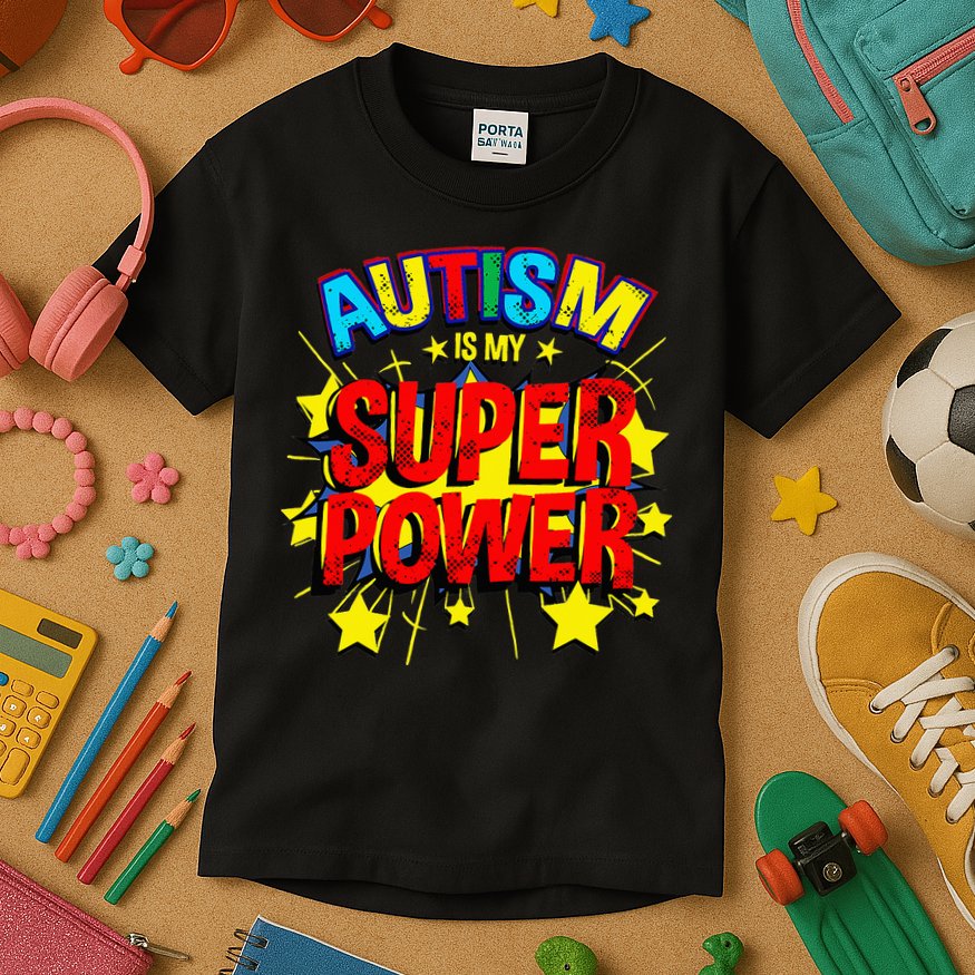 Autism Is My Superpower Autism Awareness Kids T-Shirt