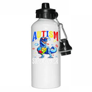 Autism Is My Super Power Autism Awareness Dinosaur Gift Aluminum Water Bottle