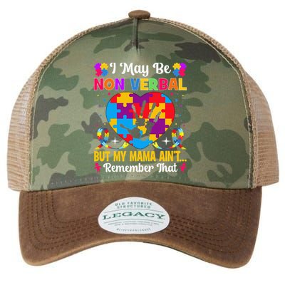 Autism I May Be Non Verbal But My Mama Ain't Remember That Legacy Tie Dye Trucker Hat