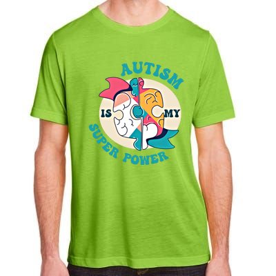 Autism Is My Super Power Awareness Day Month Colorful Puzzle Gift Adult ChromaSoft Performance T-Shirt