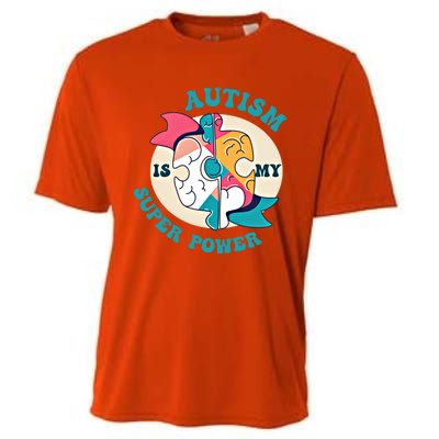 Autism Is My Super Power Awareness Day Month Colorful Puzzle Gift Cooling Performance Crew T-Shirt