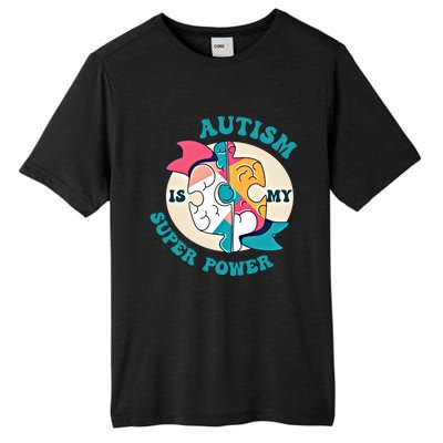 Autism Is My Super Power Awareness Day Month Colorful Puzzle Gift Tall Fusion ChromaSoft Performance T-Shirt