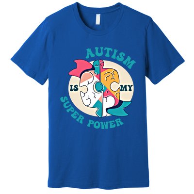 Autism Is My Super Power Awareness Day Month Colorful Puzzle Gift Premium T-Shirt