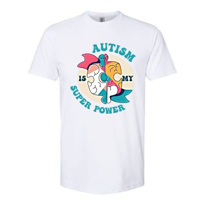 Autism Is My Super Power Awareness Day Month Colorful Puzzle Gift Softstyle CVC T-Shirt