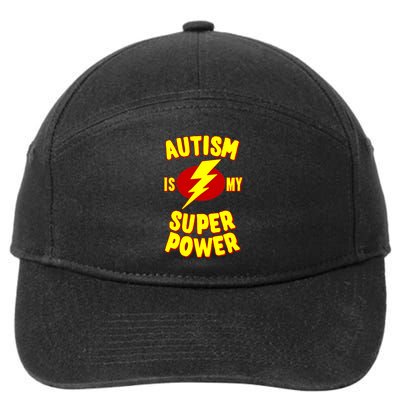 Autism Is My Super Power Cool Gift 7-Panel Snapback Hat