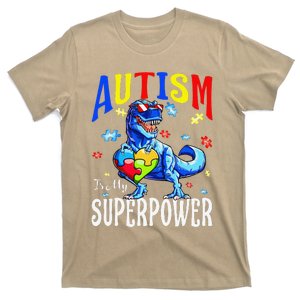 Autism Is My Superpower Autism Awareness Dinosaur T-Shirt