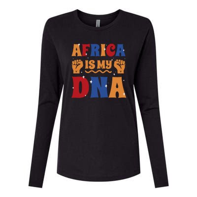 Africa Is My DNA Womens Cotton Relaxed Long Sleeve T-Shirt