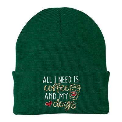 All I Need Is Coffee And My Dog Funny Dog Mom Coffee Lover Knit Cap Winter Beanie