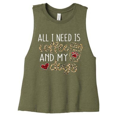 All I Need Is Coffee And My Dog Funny Dog Mom Coffee Lover Women's Racerback Cropped Tank