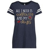 All I Need Is Coffee And My Dog Funny Dog Mom Coffee Lover Enza Ladies Jersey Football T-Shirt