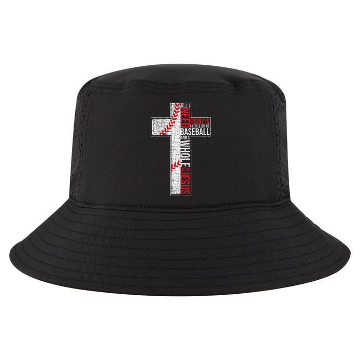 All I Need Is Baseball & Jesus Christian Cross Faith Cool Comfort Performance Bucket Hat