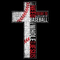 All I Need Is Baseball & Jesus Christian Cross Faith Tall T-Shirt