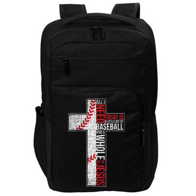 All I Need Is Baseball & Jesus Christian Cross Faith Impact Tech Backpack