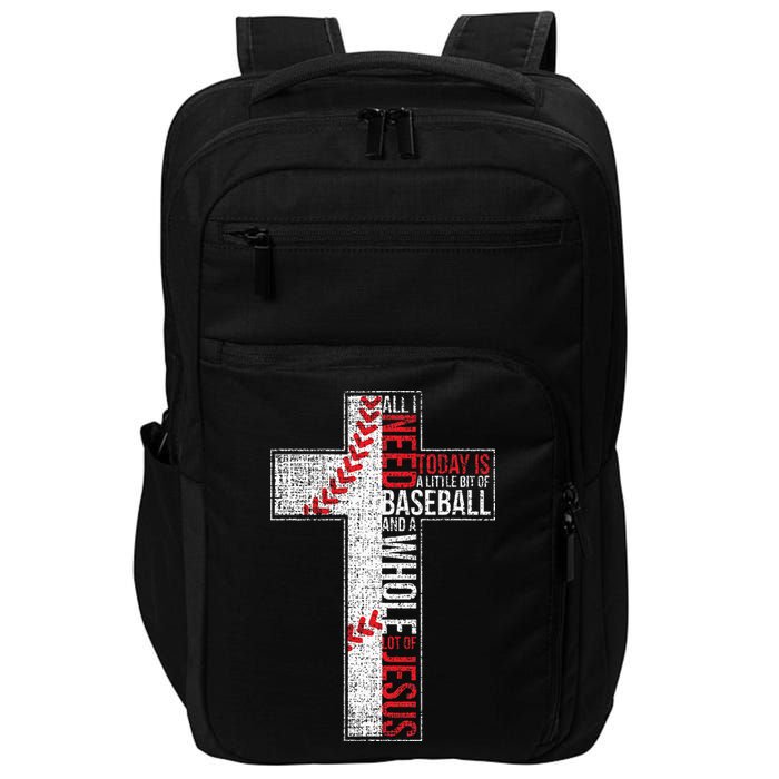 All I Need Is Baseball & Jesus Christian Cross Faith Impact Tech Backpack
