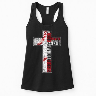 All I Need Is Baseball & Jesus Christian Cross Faith Womens Tank Top