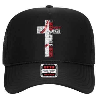 All I Need Is Baseball & Jesus Christian Cross Faith Hat