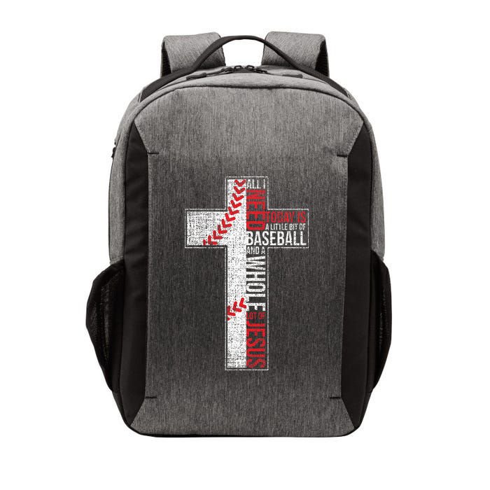 All I Need Is Baseball & Jesus Christian Cross Faith Vector Backpack