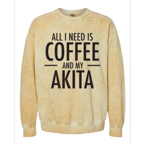 All I Need Is Coffee Akitas Dog Cute Akita Mom Gift Colorblast Crewneck Sweatshirt