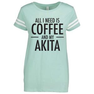 All I Need Is Coffee Akitas Dog Cute Akita Mom Gift Enza Ladies Jersey Football T-Shirt