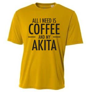 All I Need Is Coffee Akitas Dog Cute Akita Mom Gift Cooling Performance Crew T-Shirt