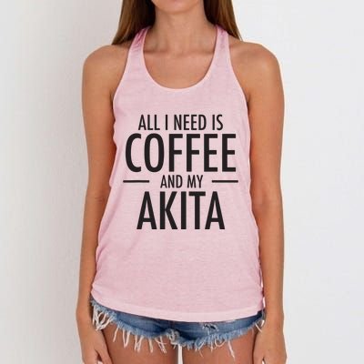 All I Need Is Coffee Akitas Dog Cute Akita Mom Gift Women's Knotted Racerback Tank