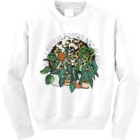 All I Need Is Coffee And Plants Skeletons Coffee Lover Kids Sweatshirt