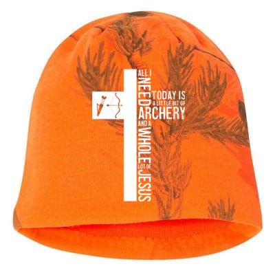 All I Need Is Archery And Jesus Christian Cross Bow Arrow Great Gift Kati - Camo Knit Beanie