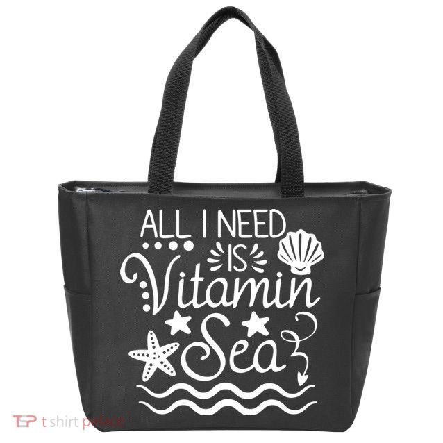 All I Need Is Vitamin Sea Zip Tote Bag