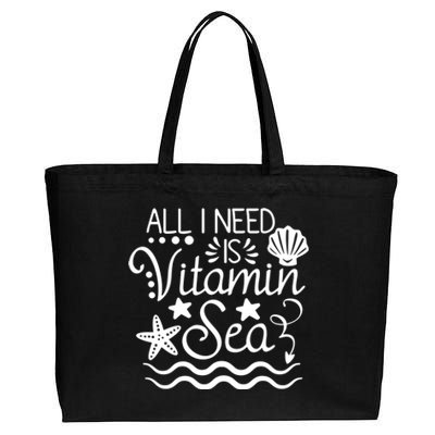 All I Need Is Vitamin Sea Cotton Canvas Jumbo Tote