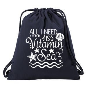 All I Need Is Vitamin Sea Drawstring Bag