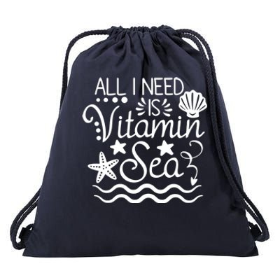 All I Need Is Vitamin Sea Drawstring Bag