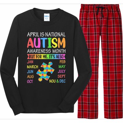 April is National Autism Awareness Month Long Sleeve Pajama Set