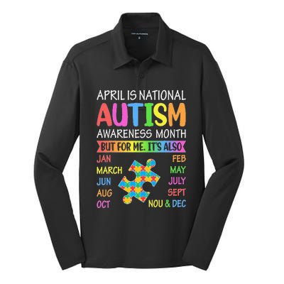 April is National Autism Awareness Month Silk Touch Performance Long Sleeve Polo