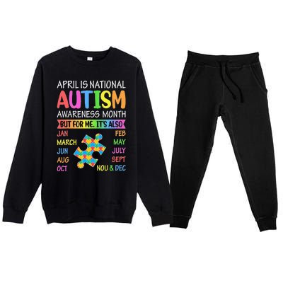 April is National Autism Awareness Month Premium Crewneck Sweatsuit Set