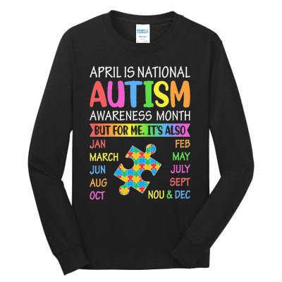 April is National Autism Awareness Month Tall Long Sleeve T-Shirt