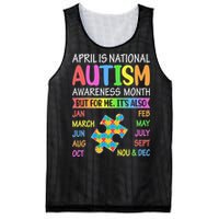 April is National Autism Awareness Month Mesh Reversible Basketball Jersey Tank