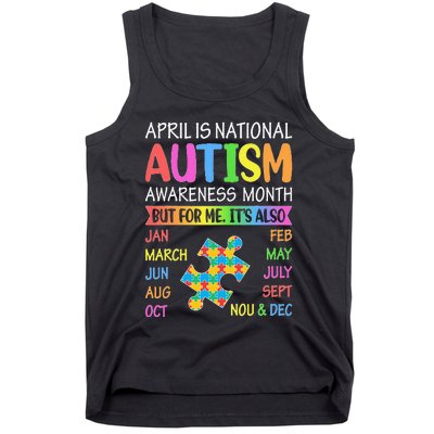 April is National Autism Awareness Month Tank Top