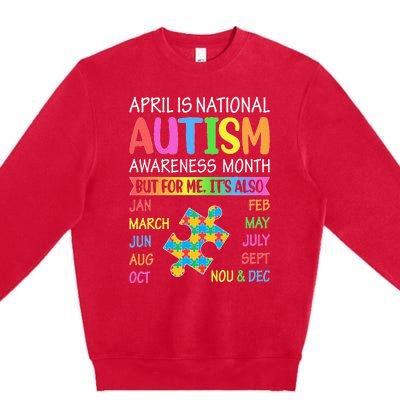 April is National Autism Awareness Month Premium Crewneck Sweatshirt