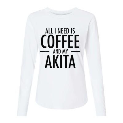 All I Need is Coffee Akitas Dog Cute Akita Mom Gift Womens Cotton Relaxed Long Sleeve T-Shirt