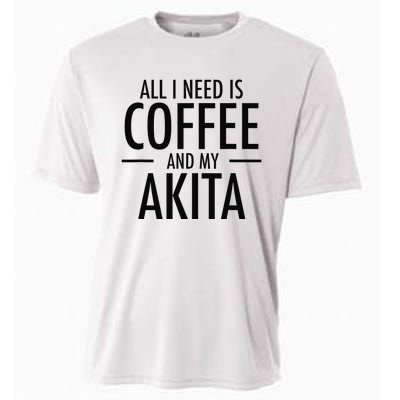 All I Need is Coffee Akitas Dog Cute Akita Mom Gift Cooling Performance Crew T-Shirt