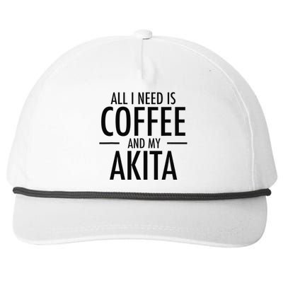 All I Need is Coffee Akitas Dog Cute Akita Mom Gift Snapback Five-Panel Rope Hat