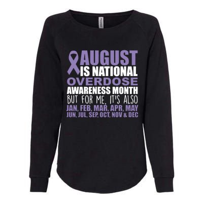 August Is National Overdose Awareness Month Purple Ribbon Womens California Wash Sweatshirt