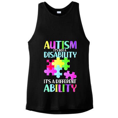Autism It's Not A Disability It's An Ability Awareness Puzzle Ladies PosiCharge Tri-Blend Wicking Tank