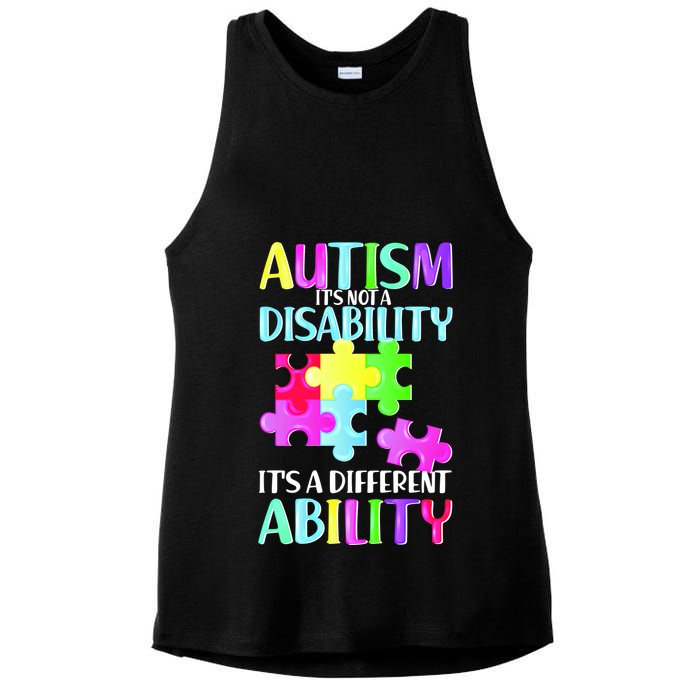 Autism It's Not A Disability It's An Ability Awareness Puzzle Ladies PosiCharge Tri-Blend Wicking Tank