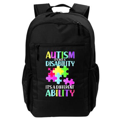 Autism It's Not A Disability It's An Ability Awareness Puzzle Backpack