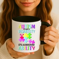 Autism It's Not A Disability It's An Ability Awareness Puzzle Mug