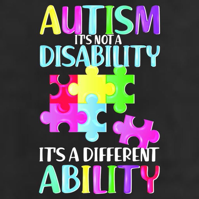 Autism It's Not A Disability It's An Ability Awareness Puzzle Crop Fleece Hoodie
